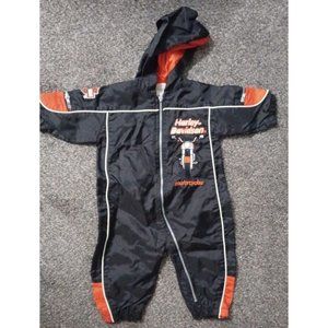 Harley Davidson Baby Born To Ride Romper Outfit One Piece Jumper Windbreaker